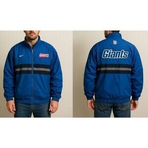 New York Giants Vintage Reebok Puffer Jacket XL NFL Pro Line Reversible